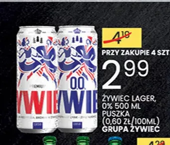 Piwo Żywiec lager promocja w Wafelek