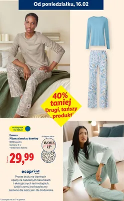 Piżama damska z bawełny promocja w Lidl