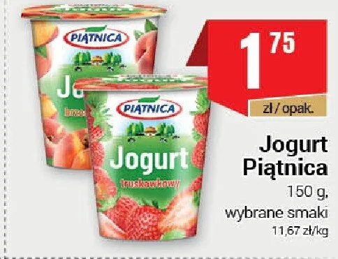 Jogurt truskawkowy Piątnica promocja w Premium Nasz Sklep