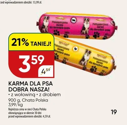 Karma dla psa Dobra Nasza! z drobiem promocja w Chata Polska