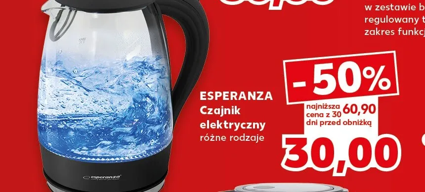Czajnik elektryczny Esperanza promocja w Kaufland