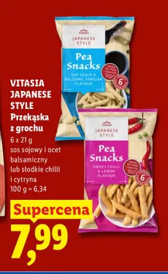 Przekąska z grochu sos sojowy i ocet balsamiczny 6-pak Vitasia Japanese Style promocja w Lidl