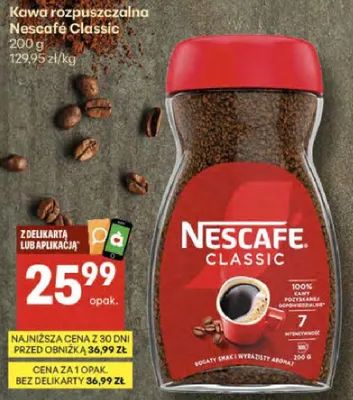 Kawa rozpuszczalna Nescafe Classic promocja w Delikatesy Centrum