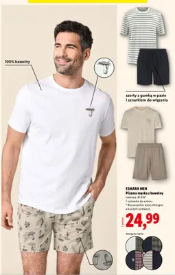 Piżama męska z bawełny promocja w Lidl