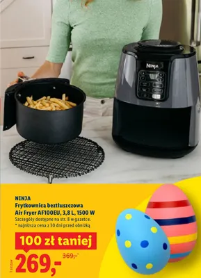 Frytkownica beztłuszczowa Air Fryer AF100EU, 3,8 L, 1500 W promocja w Lidl