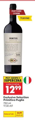 Wino Exclusive Selection Primitivo Puglia Włochy promocja w Biedronka