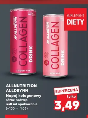 Napój kolagenowy Peachtini Allnutrition Alldeynn promocja w Kaufland