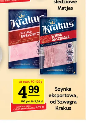 Szynka eksportowa Krakus promocja w Gram Market