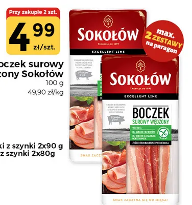 Boczek surowy wędzony Sokołów promocja w Społem Częstochowa