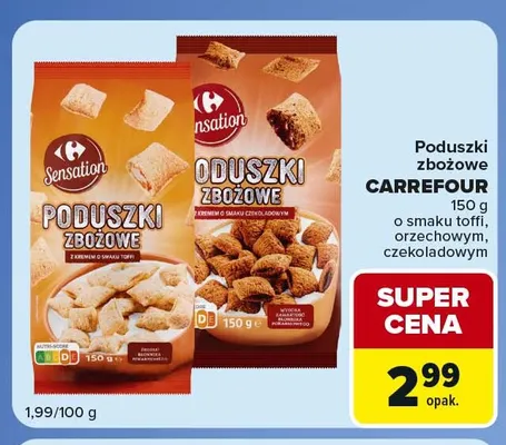 Poduszki zbożowe o smaku czekoladowym Carrefour promocja w Carrefour Market
