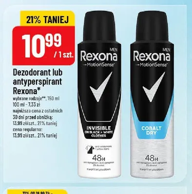 Dezodorant lub antyperspirant Rexona promocja w POLOmarket
