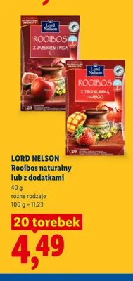 Herbata Rooibos Lord Nelson z truskawką i mango promocja w Lidl