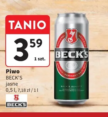Piwo Beck's jasne 500ml promocja w Intermarche