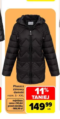 Płaszcz zimowy damski promocja w Carrefour