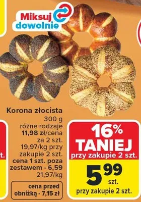Korona złocista promocja w Carrefour