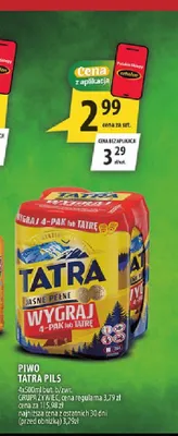 Piwo Tatra Pils 4-pak 500ml promocja w Arhelan