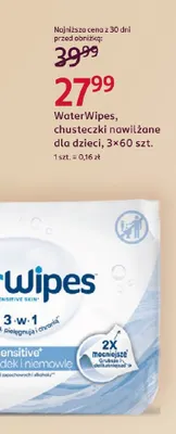 Chusteczki nawilżane dla dzieci WaterWipes 3-pak promocja w Rossmann
