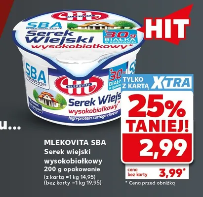 Serek wiejski wysokobiałkowy SBA Mlekovita promocja w Kaufland