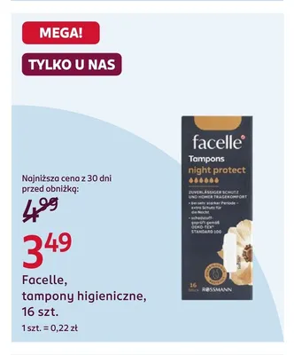 Tampony higieniczne Facelle promocja w Rossmann