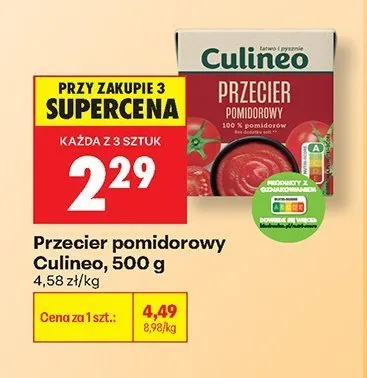 Przecier pomidorowy Culineo promocja w Biedronka
