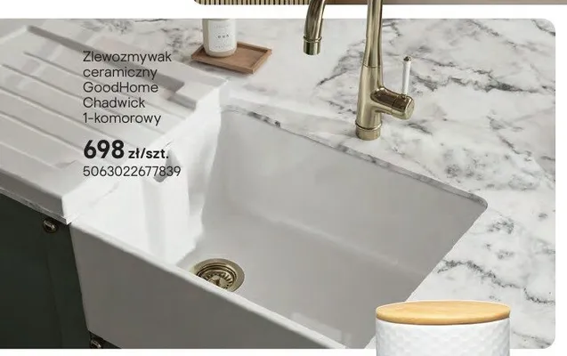 Zlewozmywak ceramiczny GoodHome Chadwick 1-komorowy promocja w Castorama