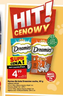Karma dla kota Dreamies sucha promocja w Twój Market
