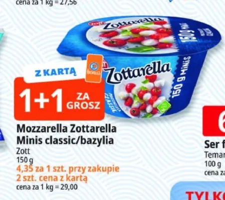 Mozzarella Zottarella Minis classic promocja w Leclerc