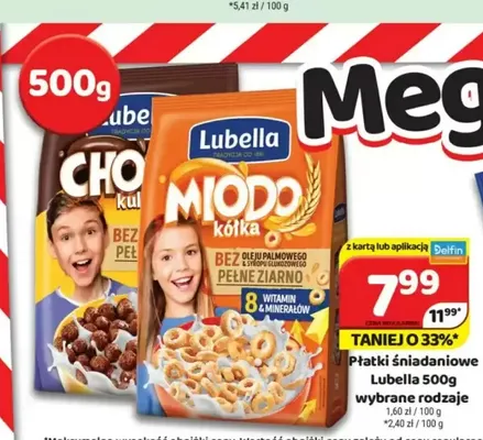 Płatki śniadaniowe Lubella Choco kulki promocja w Delfin