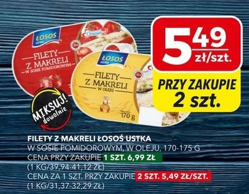 Filety z makreli wybrane rodzaje wysosie pomidorowym w oleju promocja w Top Market