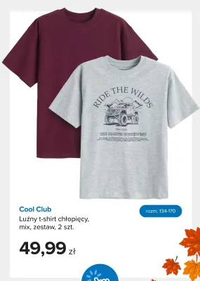 Luźny t-shirt chłopięcy 2-pak Cool Club promocja w Smyk
