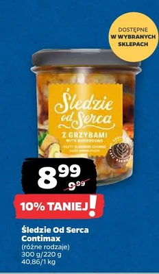 Śledzie Od Serca z grzybami Contimax promocja w Netto