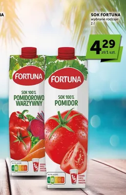 Sok 100% pomidorowo-warzywny Fortuna promocja w Euro Sklep