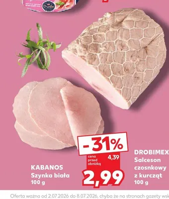 Szynka biała Kabanos promocja w Kaufland