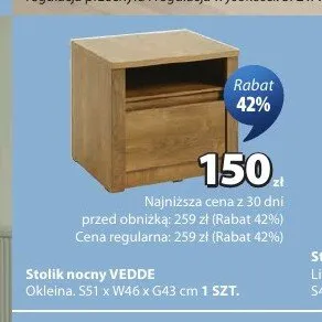 Stolik nocny Vedde promocja w Jysk