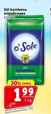 Sól kamienna niejodowana o'Sole promocja w Prim Market