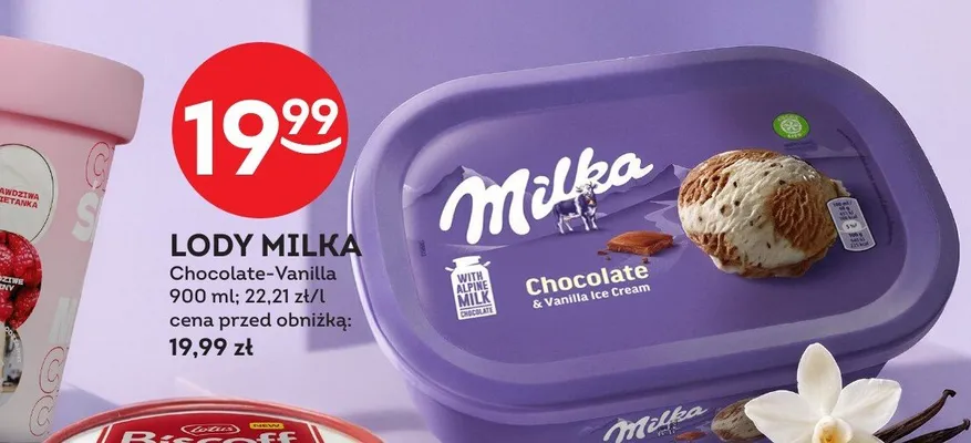 Lody Milka Chocolate-Vanilla promocja w Żabka