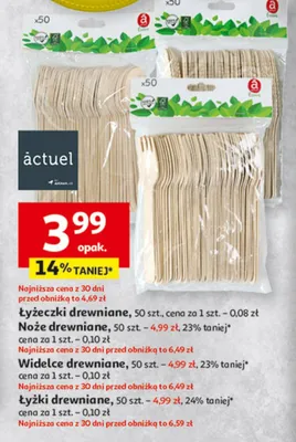Łyżki drewniane promocja w Auchan