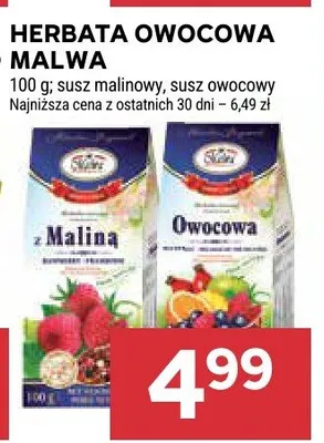 Herbata owocowa susz malinowy, susz owocowy promocja w Stokrotka