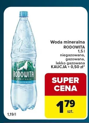 Woda mineralna Rodowita lekko gazowana promocja w Globi
