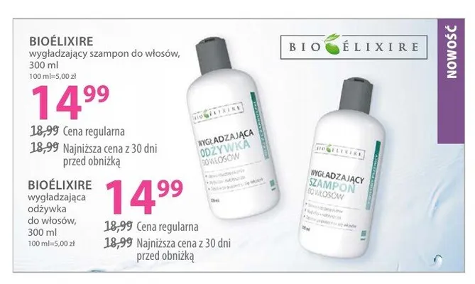 Szampon do włosów Bioélixire wygładzający promocja w Hebe