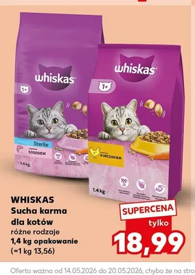 Sucha karma dla kotów Whiskas z kurczakiem promocja w Kaufland