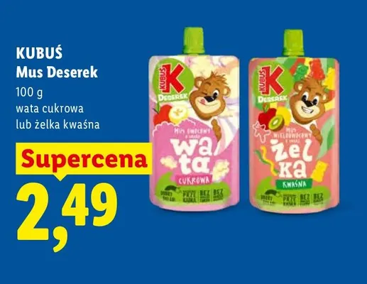 Mus deserek wata cukrowa Kubuś promocja w Lidl