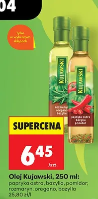 Olej Kujawski papryka ostra bazylia pomidor promocja w Biedronka