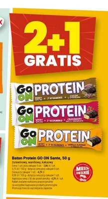 Baton Protein GO ON Sante żurawinowy promocja w Twój Market