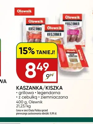 Kaszanka/Kiszka legendarna Olewnik promocja w Chata Polska