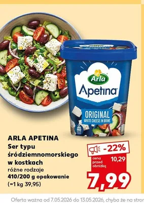 Ser typu śródziemnomorskiego w kostkach ARLA APETINA Original promocja w Kaufland