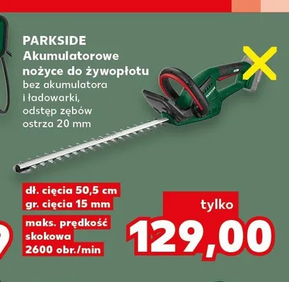 Akumulatorowe nożyce do żywopłotu Parkside promocja w Kaufland
