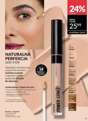 Korektor 18 godzin Avon Power Stay promocja w AVON