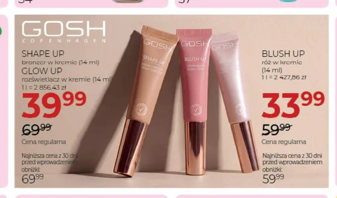 Róż w kremie Blush Up Gosh promocja w Drogerie Jawa