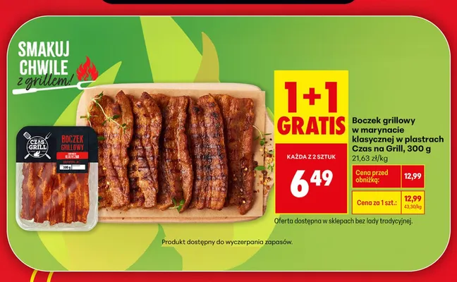 Boczek grillowy w marynacie klasycznej w plastrach Czas na Grill promocja w Biedronka